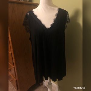 POL Black Lace Top